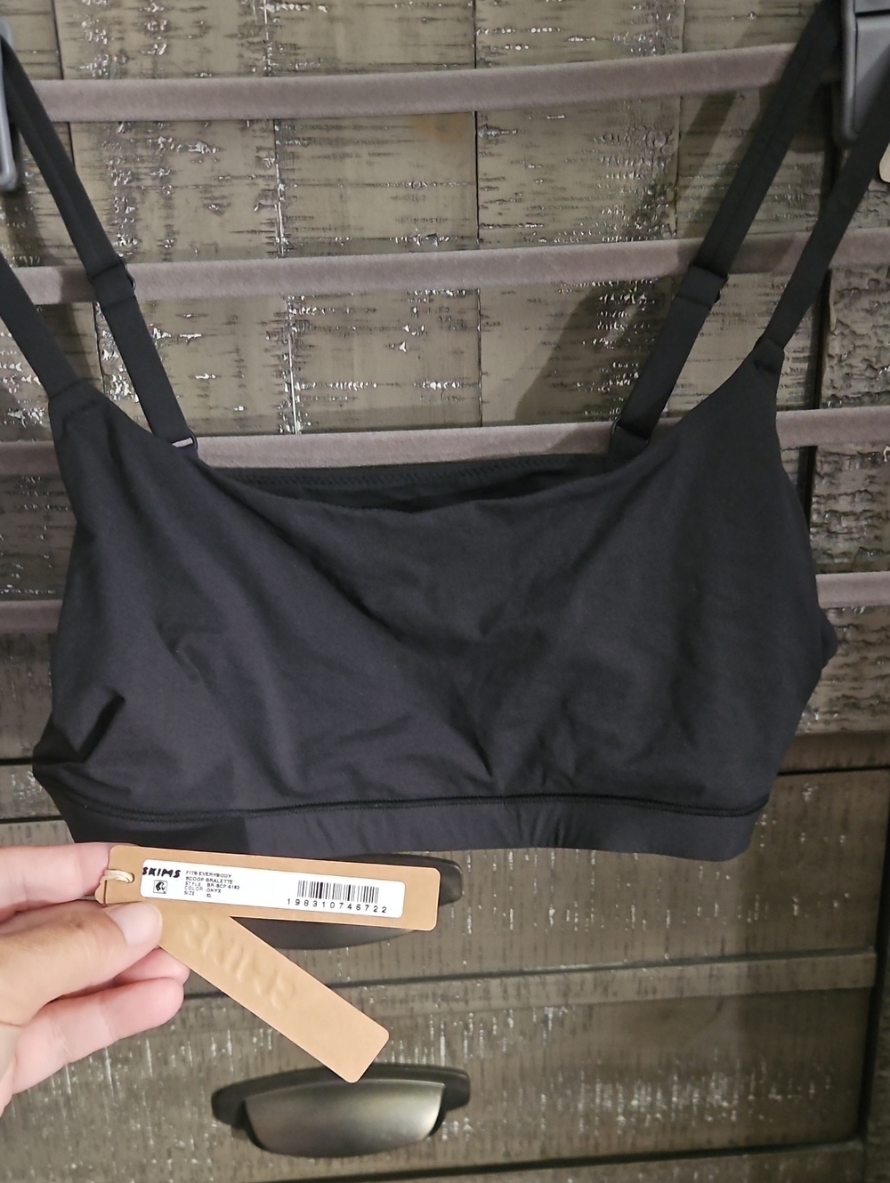 SKIMS FOTS EVERYONEBlack Seamless Bralette - Women's XL